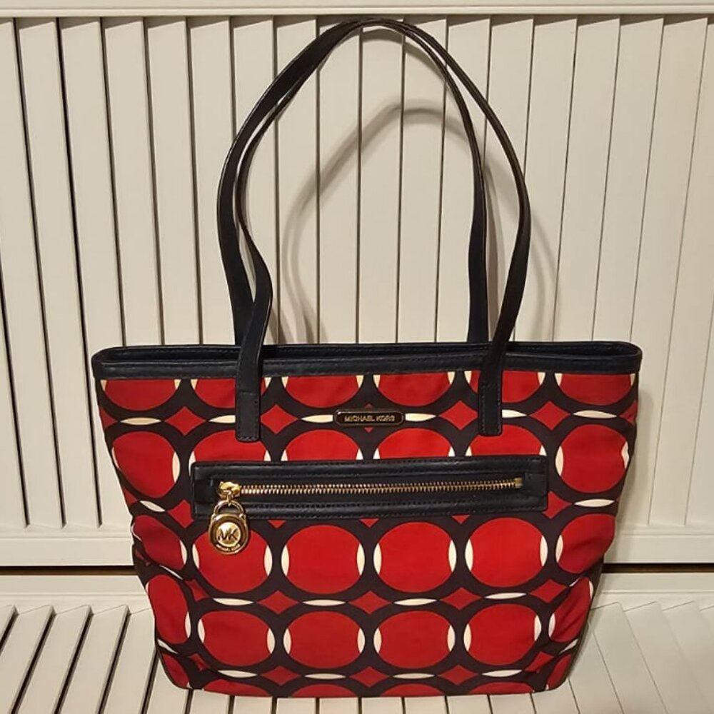 Michael Kors Red Kempton Nylon Shoulder Bag